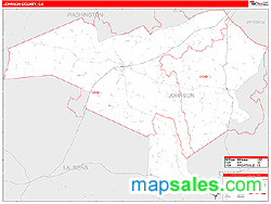 Johnson County, GA Zip Code Wall Map