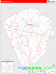 Laurens County, GA Zip Code Wall Map