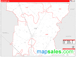 Lee County, GA Zip Code Wall Map