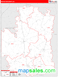 Meriwether County, GA Zip Code Wall Map