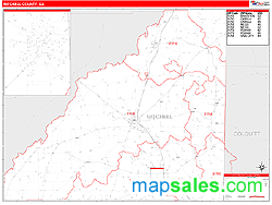 Mitchell County, GA Wall Map