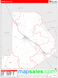 Monroe County, GA Zip Code Wall Map