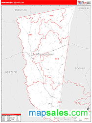 Montgomery County, GA Zip Code Wall Map