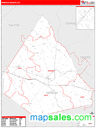 Morgan County, GA Zip Code Wall Map