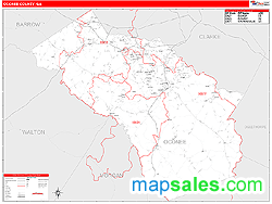 Oconee County, GA Zip Code Wall Map