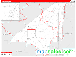 Peach County, GA Zip Code Wall Map