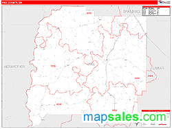 Pike County, GA Zip Code Wall Map