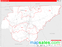 Rabun County, GA Zip Code Wall Map