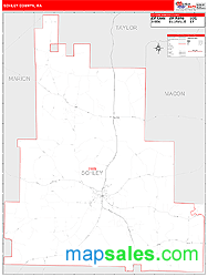 Schley County, GA Zip Code Wall Map