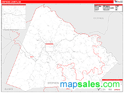 Stephens County, GA Wall Map