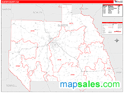 Sumter County, GA Zip Code Wall Map