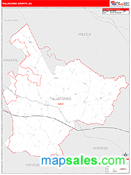 Taliaferro County, GA Zip Code Wall Map