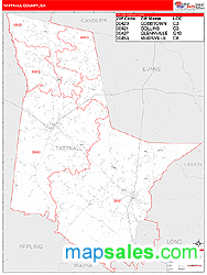 Tattnall County, GA Zip Code Wall Map