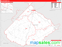 Telfair County, GA Zip Code Wall Map