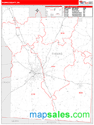 Thomas County, GA Zip Code Wall Map
