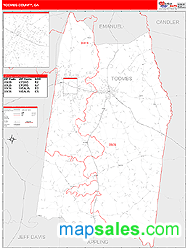 Toombs County, GA Wall Map