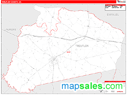 Treutlen County, GA Zip Code Wall Map
