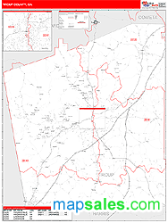 Troup County, GA Zip Code Wall Map