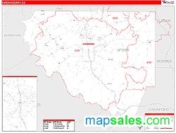 Upson County, GA Zip Code Wall Map