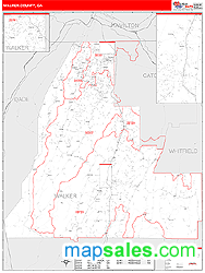 Walker County, GA Zip Code Wall Map