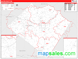 Walton County, GA Zip Code Wall Map