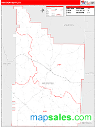 Webster County, GA Zip Code Wall Map