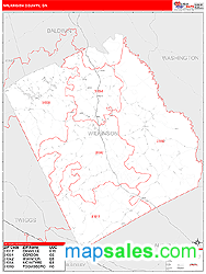 Wilkinson County, GA Zip Code Wall Map