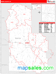 Worth County, GA Wall Map