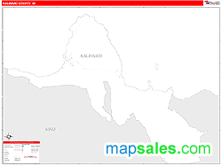 Kalawao County, HI Zip Code Wall Map