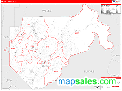 Boise County, ID Zip Code Wall Map