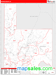 Bonner County, ID Zip Code Wall Map