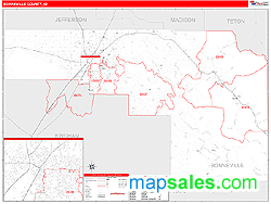 Bonneville County, ID Zip Code Wall Map