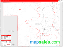 Boundary County, ID Zip Code Wall Map