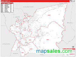 Idaho County, ID Zip Code Wall Map