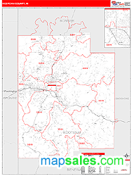 Kootenai County, ID Zip Code Wall Map