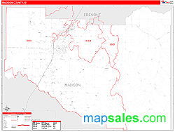 Madison County, ID Zip Code Wall Map