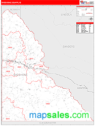 Shoshone County, ID Zip Code Wall Map