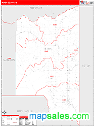 Teton County, ID Zip Code Wall Map