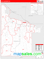 Twin Falls County, ID Wall Map