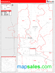 Boone County, IL Zip Code Wall Map