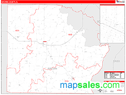 Brown County, IL Zip Code Wall Map