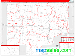 Bureau County, IL Zip Code Wall Map