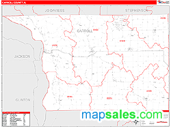 Carroll County, IL Zip Code Wall Map