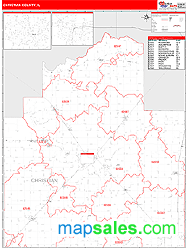 Christian County, IL Wall Map