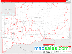 Clinton County, IL Zip Code Wall Map