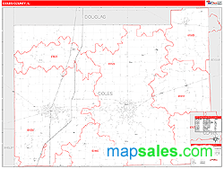 Coles County, IL Wall Map