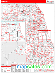 Cook County, IL Zip Code Wall Map