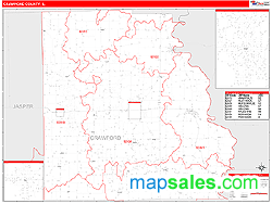 Crawford County, IL Zip Code Wall Map