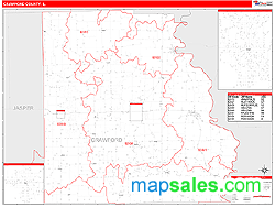 Crawford County, IL Wall Map