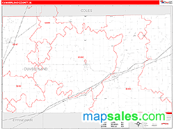 Cumberland County, IL Zip Code Wall Map